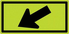 NMC - "Left Arrow", 24" Wide x 12" High, Aluminum Traffic Control Signs - 0.08" Thick, Black on Yellow, Diamond Grade Reflectivity, Rectangle, Post Mount - Benchmark Tooling