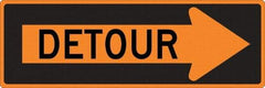 NMC - "Right Detour Inside", 30" Wide x 30" High, Aluminum Traffic Control Signs - 0.08" Thick, Black on Orange, High Intensity Reflectivity, Diamond, Post Mount - Benchmark Tooling