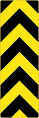 NMC - "Chevron", 12" Wide x 36" High, Aluminum Warning & Safety Reminder Signs - 0.08" Thick, Black on Yellow, High Intensity Reflectivity, Rectangle, Post Mount - Benchmark Tooling