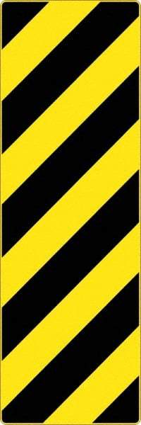 NMC - "Chevron", 12" Wide x 36" High, Aluminum Warning & Safety Reminder Signs - 0.08" Thick, Black on Yellow, High Intensity Reflectivity, Rectangle, Post Mount - Benchmark Tooling