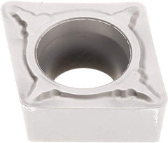 Seco - CCMT32.52 F1 Grade TK1501 Carbide Turning Insert - Ti(C/N)/Al2O3/Cr Finish, 80° Diamond, 3/8" Inscr Circle, 5/32" Thick, 1/32" Corner Radius - Benchmark Tooling