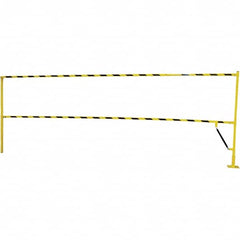 Vestil - Steel Rail Safety Gate - 4" Wide x 159" Door Height, Yellow - Benchmark Tooling