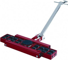 GKS - 26,400 Lb Capacity Steel Machine Dolly - 40.6" Long x 24.4" Wide x 4.3" High, 3.3" Wheels - Benchmark Tooling