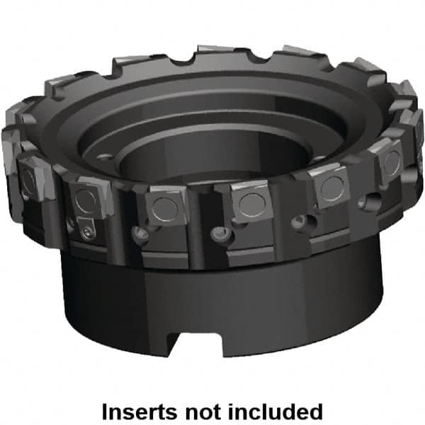 Kennametal - 6 Inserts, 80mm Cut Diam, 27mm Arbor Diam, 6mm Max Depth of Cut, Indexable Square-Shoulder Face Mill - 0/90° Lead Angle, 50mm High, SPHX 1205... Insert Compatibility, Series Fix-Perfect - Benchmark Tooling