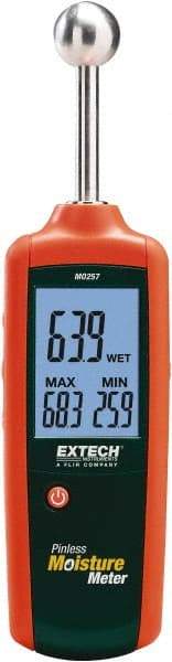 Extech - 40 to 110°F Operating Temp, Pinless Moisture Meter - LCD Display - Benchmark Tooling