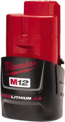 Milwaukee Tool - 12 Volt Lithium-Ion Power Tool Battery - 3 Ahr Capacity, Series M12 REDLITHIUM - Benchmark Tooling