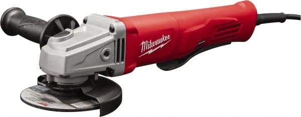 Milwaukee Tool - 4-1/2" Wheel Diam, 12,000 RPM, Corded Angle & Disc Grinder - 5/8-11 Spindle - Benchmark Tooling