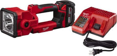 Milwaukee Tool - 18 Volts, 1250 Lumens, Cordless Work Light - Red, 7 hr Run Time - Benchmark Tooling