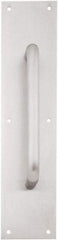 IVES - 16" Long x 4" Wide, Brass Standard Door Pull - Stainless Steel Finish, 8" Grip Length - Benchmark Tooling