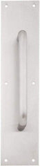 IVES - 15" Long x 3" Wide, Brass Standard Door Pull - Stainless Steel Finish, 6" Grip Length - Benchmark Tooling