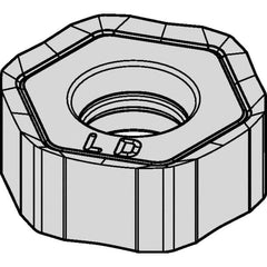 Kennametal - HNGJ43 LD Grade KCSM40 Carbide Milling Insert - AlTiN/TiN Finish, 11/64" Thick, 12mm Inscribed Circle, 1mm Corner Radius - Benchmark Tooling