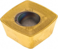 Kennametal - XDPT120512 Grade KCSM40 Carbide Milling Insert - AlTiN/TiN Finish, 7/32" Thick, 1/2" Inscribed Circle, 3/64" Corner Radius - Benchmark Tooling