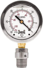 Winters - 2-1/2" Dial, 1/4 Thread, 0-600 Scale Range, Pressure Gauge - Bottom Connection Mount, Accurate to 1.5% of Scale - Benchmark Tooling