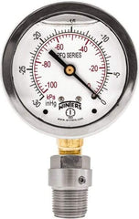 Winters - 2-1/2" Dial, 1/4 Thread, 0-300 Scale Range, Pressure Gauge - Bottom Connection Mount, Accurate to 1.5% of Scale - Benchmark Tooling