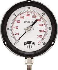 Winters - 4-1/2" Dial, 1/4 Thread, 0-300 Scale Range, Pressure Gauge - Bottom Connection Mount, Accurate to ±0.5% of Scale - Benchmark Tooling