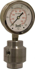 Winters - 4" Dial, 1/2 Thread, 0-60 Scale Range, Pressure Gauge - Bottom Connection Mount, Accurate to 1% Full-Scale of Scale - Benchmark Tooling