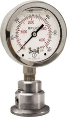 Winters - 2-1/2" Dial, 1/4 Thread, 0-300 Scale Range, Pressure Gauge - Bottom Connection Mount, Accurate to 1.5% of Scale - Benchmark Tooling