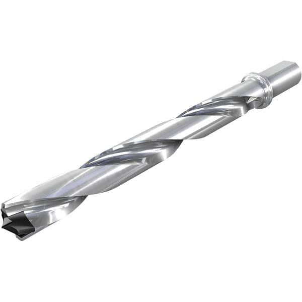 Iscar - 39 to 39.9mm Diam, 8xD, 312mm Max Drill Depth, 32mm Shank Diam, 416.9mm OAL, Replaceable Tip Drill - HFP-IQ Insert, 39 Seat Size, DFN Toolholder, Series ChamIOdrill - Benchmark Tooling
