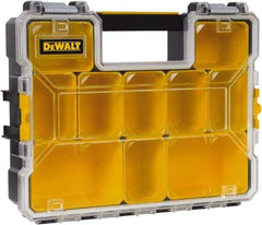 DeWALT - 10 Compartment Tool Organizer - 14" Wide x 4-1/2" Deep x 4-1/2" High, Plastic, Yellow - Benchmark Tooling