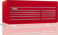 Proto - 10 Drawer Top Tool Chest - 66" Wide x 27" Deep x 27" High, Steel, Red - Benchmark Tooling