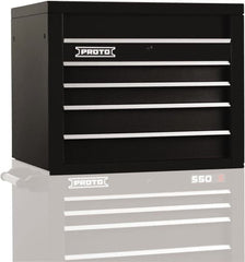 Proto - 4 Drawer Top Tool Chest - 34" Wide x 25-1/4" Deep x 27" High, Steel, Black - Benchmark Tooling