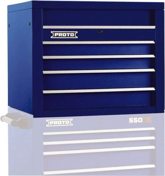 Proto - 4 Drawer Top Tool Chest - 34" Wide x 25-1/4" Deep x 27" High, Steel, Blue - Benchmark Tooling