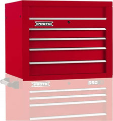 Proto - 4 Drawer Top Tool Chest - 34" Wide x 25-1/4" Deep x 27" High, Steel, Red - Benchmark Tooling