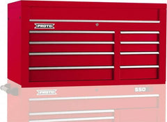 Proto - 8 Drawer Top Tool Chest - 50" Wide x 25-1/4" Deep x 27" High, Steel, Red - Benchmark Tooling