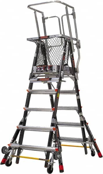 Little Giant Ladder - 4 Steps, 7' 9"' High, Type IAA Rating, Fiberglass Step Ladder - 375 Lb Load Capacity, 114" Base Width - Benchmark Tooling