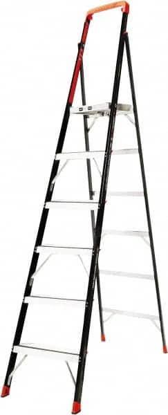 Little Giant Ladder - 6 Steps, 4' 3"' High, Type IAA Rating, Fiberglass Step Ladder - 375 Lb Load Capacity, 25" Base Width - Benchmark Tooling