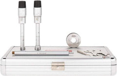 SPI - 2 Piece, 1/2 to 0.8", Chrome Plated Coated, Mechanical Inside Micrometer Set - 0.0002" Graduation, 6" Extension Rod Length, (1) Setting Ring Included - Benchmark Tooling