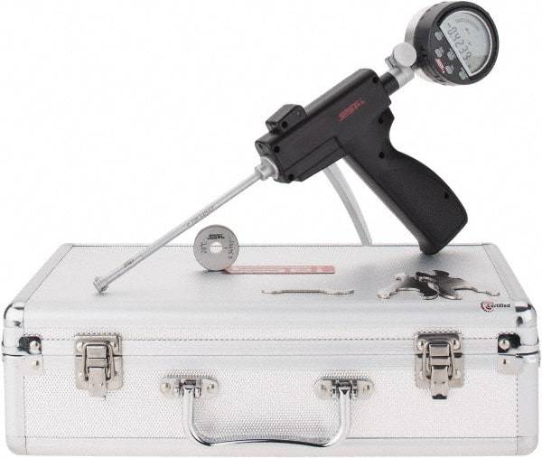 SPI - 0.35 to 0.425", 2" Deep, Pistol Grip Electronic Bore Gage - Up to 0.00016" Accuracy, 0.0001" Resolution, Includes Indicator - Benchmark Tooling