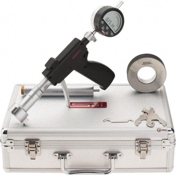 SPI - 1.6 to 2", 3.88" Deep, Pistol Grip Electronic Bore Gage - Up to 0.0002" Accuracy, 0.0001" Resolution, Includes Indicator - Benchmark Tooling