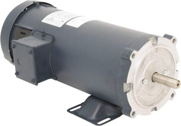 Leeson - 1-1/2 Max hp, 2,500 Max RPM, DC Electric AC DC Motor - 230 V Input, S56C Frame, C-Face with Base Mount, TEFC Enclosure - Benchmark Tooling