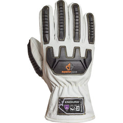 Vibration-dampening driver gloves that protect against cuts and impact