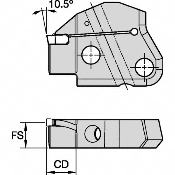 Kennametal - Left Hand Cut Indexable Grooving Cartridge - EG0300M03P02 Insert Style - Benchmark Tooling