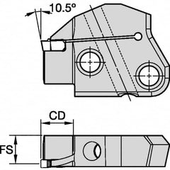 Kennametal - Right Hand Cut Indexable Grooving Cartridge - EG0400M04P04 Insert Style - Benchmark Tooling