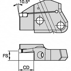 Kennametal - Left Hand Cut Indexable Grooving Cartridge - EG0500M05P04 Insert Style - Benchmark Tooling