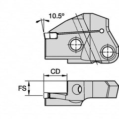 Kennametal - Right Hand Cut Indexable Grooving Cartridge - EG0400M04P04 Insert Style - Benchmark Tooling