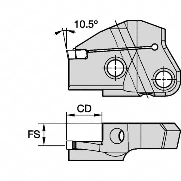 Kennametal - Right Hand Cut Indexable Grooving Cartridge - EG0400M04P04 Insert Style - Benchmark Tooling