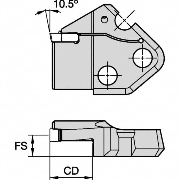 Kennametal - Left Hand Cut Indexable Grooving Cartridge - EG0600M06P04 Insert Style - Benchmark Tooling