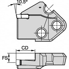 Kennametal - Right Hand Cut Indexable Grooving Cartridge - EG0600M06P04 Insert Style - Benchmark Tooling