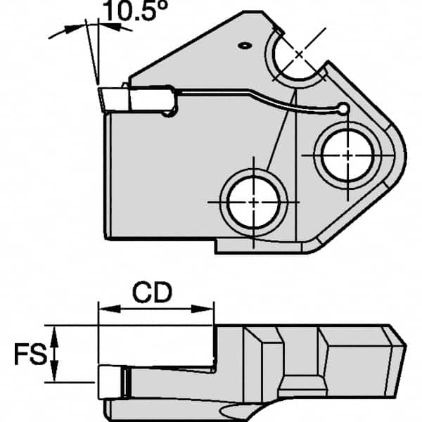 Kennametal - Right Hand Cut Indexable Grooving Cartridge - EG0600M06P04 Insert Style - Benchmark Tooling