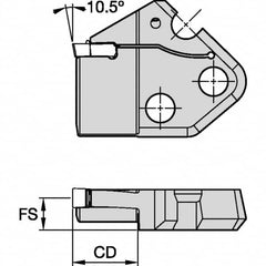 Kennametal - Left Hand Cut Indexable Grooving Cartridge - EG0800M08P08 Insert Style - Benchmark Tooling