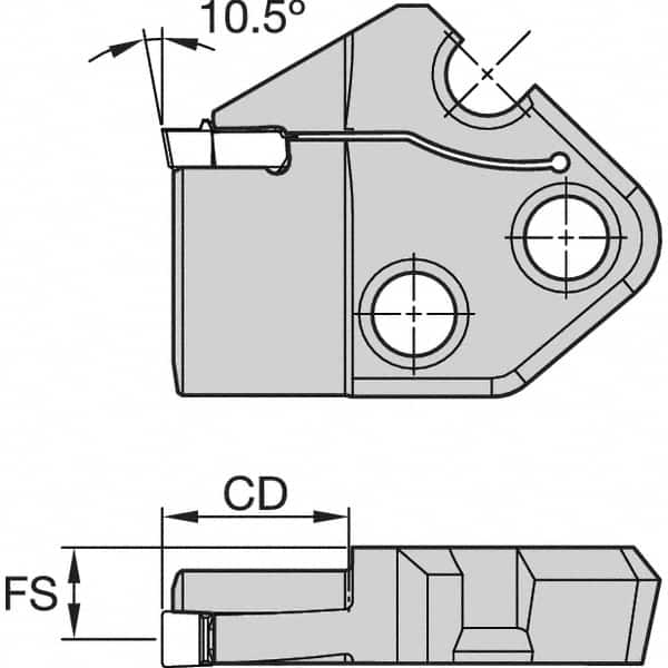 Kennametal - Right Hand Cut Indexable Grooving Cartridge - EG0600M06P04 Insert Style - Benchmark Tooling