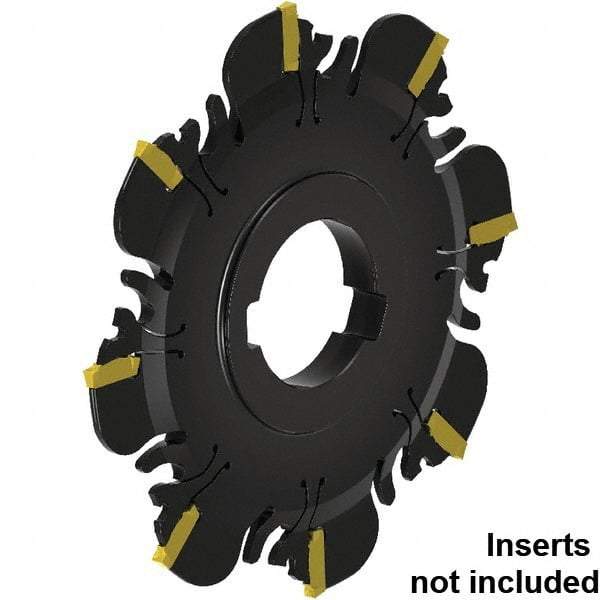 Kennametal - Arbor Connection, 0.047" Cutting Width, 3/8" Depth of Cut, 100mm Cutter Diam, 27mm Hole Diam, 11 Tooth Indexable Slotting Cutter - 27mm Shank Diam, FDA Toolholder, XCP12... Insert, Neutral Cutting Direction - Benchmark Tooling