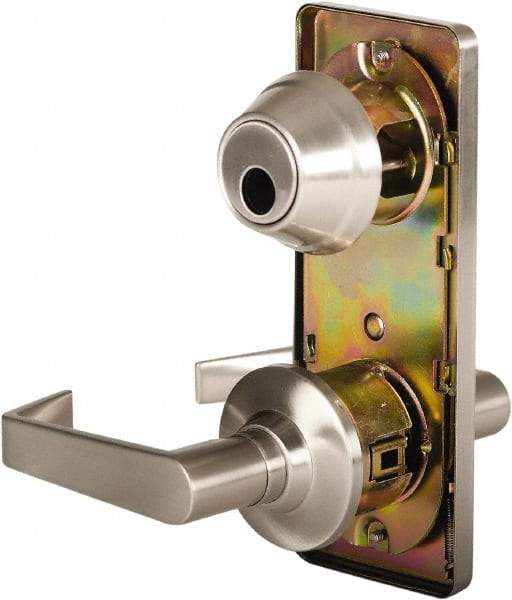 Stanley - Grade 2 Passage Lever Lockset for 1-3/8 to 2" Thick Doors - 2-3/4" Back Set, Keyless Cylinder, Brass Alloy, Satin Nickel Finish - Benchmark Tooling