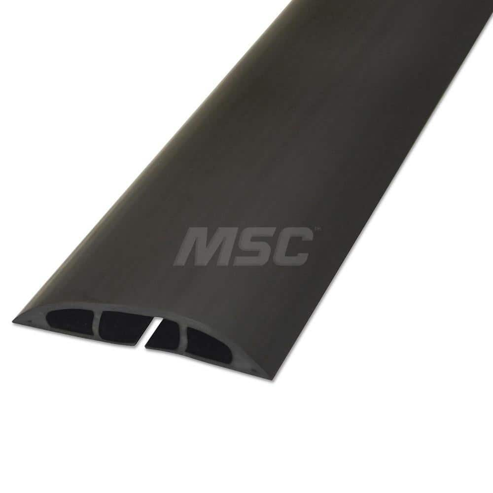 D-Line - On Floor Cable Covers; Cover Material: PVC ; Number of Channels: 1 ; Color: Black ; Overall Length (Feet): 6 ; Maximum Compatible Cable Diameter (Inch): 21/64 ; Overall Width (Decimal Inch): 2-1/2 - Exact Industrial Supply