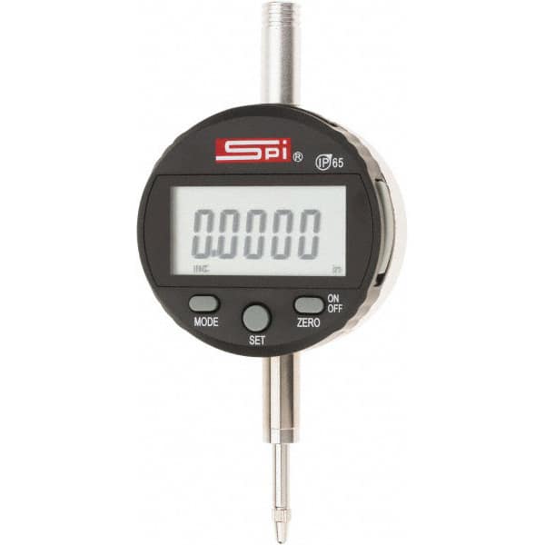 SPI - 0 to 1/2" Range, 0.0005" Graduation, Electronic Drop Indicator - Flat & Lug Back, Accurate to 0.0008", Inch & Metric System, Digital Display - Benchmark Tooling