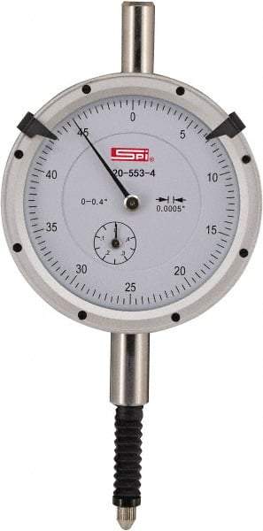 SPI - 0.4" Range, 0-50 Dial Reading, 0.0005" Graduation Dial Drop Indicator - 2.2" Dial, 0.05" Range per Revolution, 0.0015" Accuracy, Includes NIST Traceability Certification - Benchmark Tooling